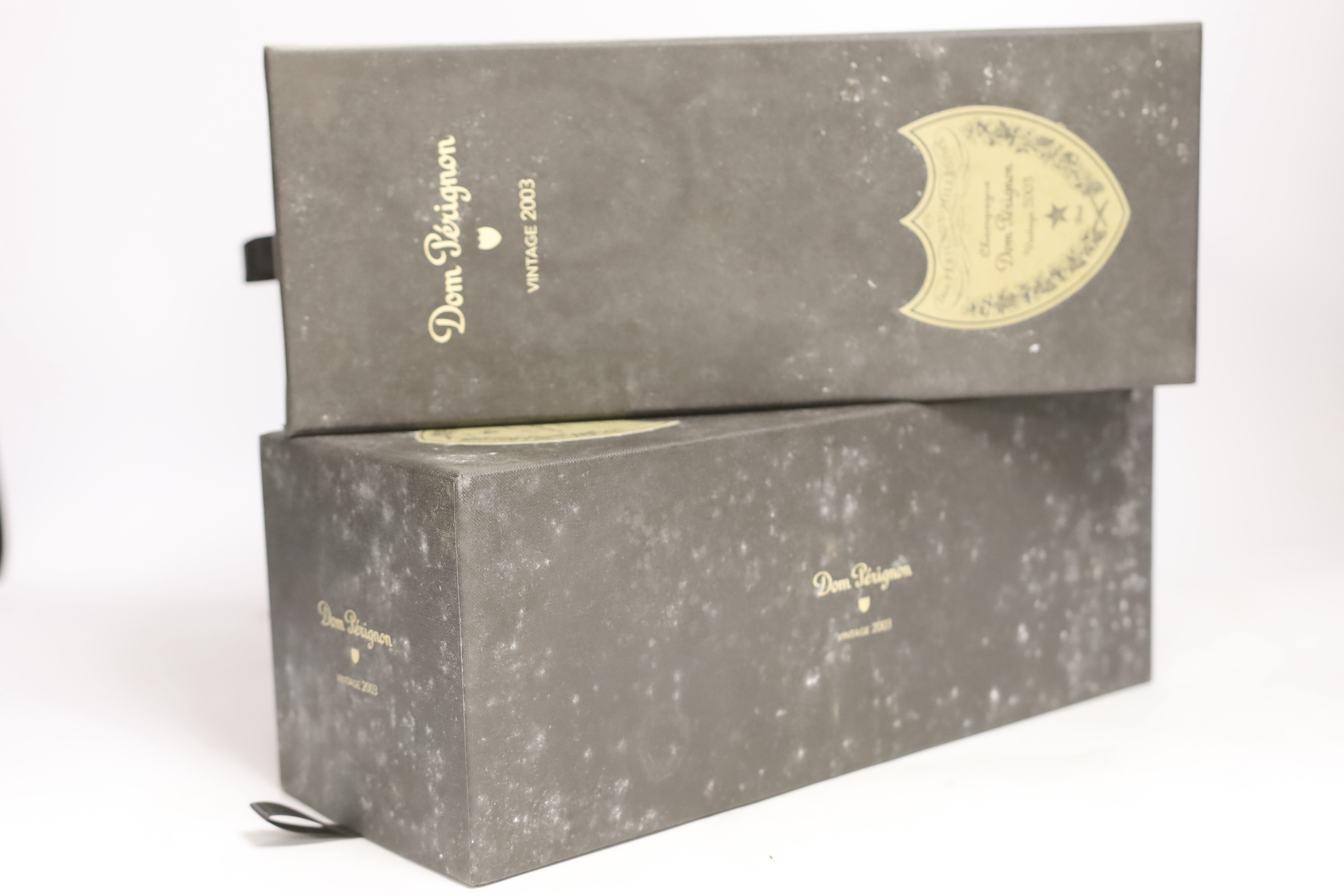 Two boxed bottles of Dom Perignon champagne, 2003